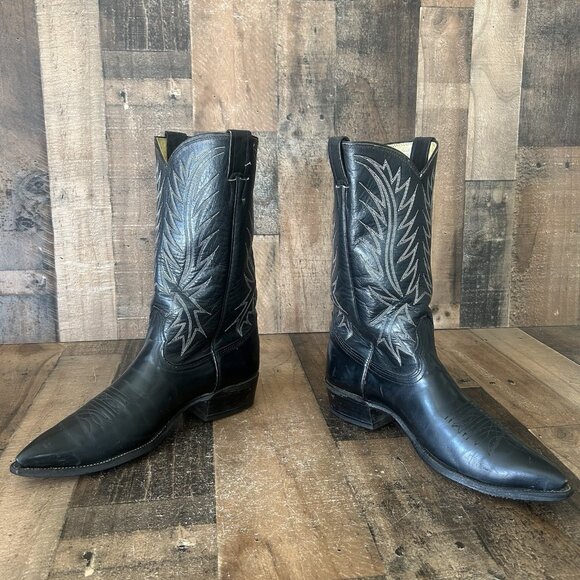 Nocona Vintage Pointed Toe Western Cowboy Boots Mens 9.5 E - Picture 9 of 12